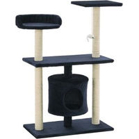 Produktbild von vidaXL Katzenkratzbaum aus Plüsch in Blau und Schwarz 95cm