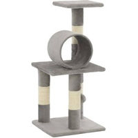 Produktbild von vidaXL Katzenkratzbaum aus Plüsch mit Sisal in Grau 65cm