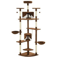 Produktbild von VidaXL Katzenkratzbaum aus Plüsch und Sisal in Braun und Weiß 203 cm
