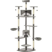 Produktbild von vidaXL Katzenkratzbaum aus Plüsch und Sisal in Grau Weiß 203 cm