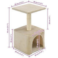 Produktbild von vidaXL Katzenkratzbaum aus Sisal für Kitten in Beige 55cm