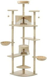 vidaXL Katzenkratzbaum aus Sisal in Beige und Weiß mit 203 cm Höhe – Bild 1 von 9