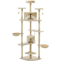 Produktbild von vidaXL Katzenkratzbaum aus Sisal in Beige und Weiß mit 203 cm Höhe