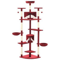 Produktbild von VidaXL Katzenkratzbaum aus Sisal in Rot und Weiß mit 203 cm Höhe