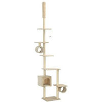 Produktbild von vidaXL Katzenkratzbaum aus Sisal und Plüsch in Beige 260cm