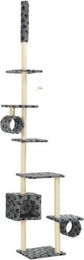 vidaXL Katzenkratzbaum mit Deckenspanner aus Plüsch und Sisal Grau 260cm – Bild 1 von 9