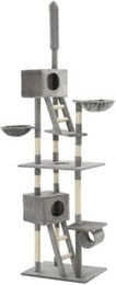 vidaXL Katzenkratzbaum mit Deckenspanner aus Sisal in Grau 230-260cm – Bild 1 von 9