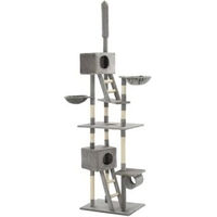 Produktbild von vidaXL Katzenkratzbaum mit Deckenspanner aus Sisal in Grau 230-260cm