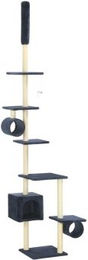 vidaXL Katzenkratzbaum mit Deckenspanner aus Sisal und Plüsch 260cm Dunkelblau – Bild 1 von 9