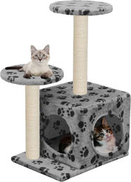 vidaXL Katzenkratzsäule für Katzen und Kitten mit Sisal und Plüsch in Grau 60 cm – Bild 1 von 1