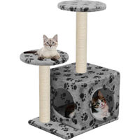 Produktbild von vidaXL Katzenkratzsäule für Katzen und Kitten mit Sisal und Plüsch in Grau 60 cm