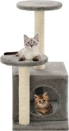 vidaXL Katzenkratzsäule für Kitten aus Plüsch und Sisal Grau 60 cm – Bild 1 von 1