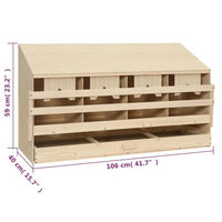 Produktbild von vidaXL Kiefernholz Legenest für Hühner mit 4 Fächern in Natur Braun 106x40x59cm
