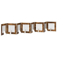 Produktbild von vidaXL Klappbares Hundetor mit Ständern in Räuchereiche 60 cm 8 Stück