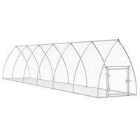 Produktbild von vidaXL Kleintier Freilaufgehege aus verzinktem Stahl für Kaninchen und Geflügel Silber 105x600x120cm