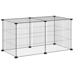 vidaXL Kleintiergehege aus Metall Schwarz 35x35 cm für Kaninchen und Welpen – Bild 1 von 8