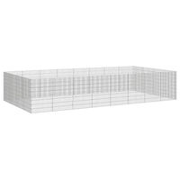 Produktbild von vidaXL Kleintiergehege aus verzinktem Metall für Kaninchen 24-teilig 54x80 cm Silber