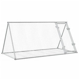 vidaXL Kleintiergehege Freilauf für Kaninchen und Geflügel aus verzinktem Stahl Silbern 200x105x91cm – Bild 1 von 8