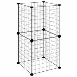 vidaXL Kleintiergehege Kaninchenstall aus Metall Schwarz 35x35 cm – Bild 1 von 8