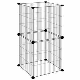 vidaXL Kleintiergehege Kaninchenstall aus Metall Schwarz 35x35 cm – Bild 1 von 7