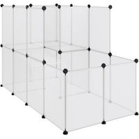 Produktbild von VidaXL Kleintierkäfig aus Kunststoff und Stahl als Freigehege für Kaninchen, Hamster, Meerschweinchen oder Igel in Transparent/Schwarz