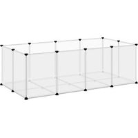 Produktbild von vidaXL Kleintierkäfig aus Kunststoff und Stahl für Kaninchen Hamster und Meerschweinchen Transparent Schwarz 144x74x46,5cm