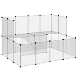 VidaXL Kleintierkäfig aus Kunststoff und Stahl Transparent/Schwarz für Kaninchen Hamster und Meerschweinchen – Bild 1 von 11