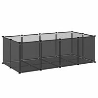 Produktbild von vidaXL Kleintierkäfig Schwarz aus Kunststoff und Stahl 144x74x46,5cm Freigehege für Kleintiere