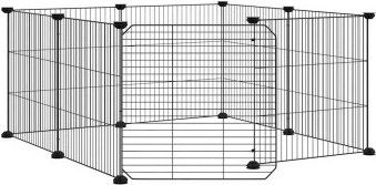 VidaXL Kleintierkäfig Transportbox aus Stahl in Schwarz - 8 x 35 cm – Bild 1 von 3