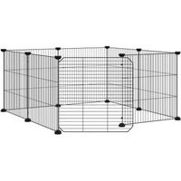 Produktbild von VidaXL Kleintierkäfig Transportbox aus Stahl in Schwarz - 8 x 35 cm
