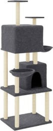 VidaXL Kratzbaum aus Plüsch in Grau für Katzen – Bild 1 von 3