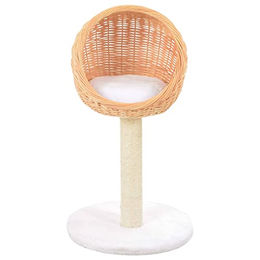 vidaXL Kratzbaum aus Weidenholz mit Korb und abnehmbaren Kissen für Katzen aus Sisal und Plüsch 73 cm – Bild 1 von 2