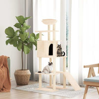 Produktbild von vidaXL Kratzbaum für Katzen aus Plüsch und Sisal in Creme 166 cm