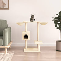 Produktbild von vidaXL Kratzbaum für Katzen in Creme mit Kratzsäulen aus Plüsch und Sisal 82 cm