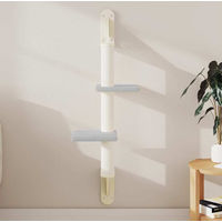 Produktbild von vidaXL Kratzbaum für Katzen mit Kratzsäule zur Wandmontage aus Plüsch und Sisal Hellgrau 108 cm