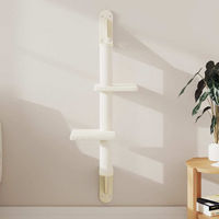 Produktbild von vidaXL Kratzbaum für Katzen mit Kratzsäule zur Wandmontage in Creme 108 cm aus Plüsch und Sisal