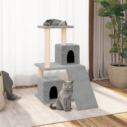 vidaXL Kratzbaum für Katzen mit Sisal-Kratzrollen in Hellgrau 82 cm – Bild 1 von 2