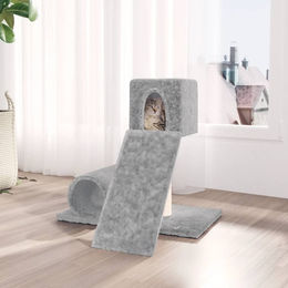vidaXL Kratzbaum für Katzen mit Sisal-Kratzsäule aus Plüsch in Hellgrau 59 cm – Bild 1 von 1