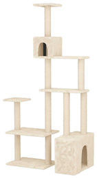 vidaXL Kratzbaum für Katzen mit Sisal-Kratzsäulen aus Holz in Creme 177,5 cm – Bild 1 von 2