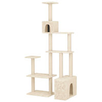 Produktbild von vidaXL Kratzbaum für Katzen mit Sisal-Kratzsäulen aus Holz in Creme 177,5 cm