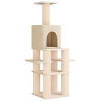 Produktbild von vidaXL Kratzbaum für Katzen mit Sisal-Kratzsäulen aus Holz in Creme 180 cm