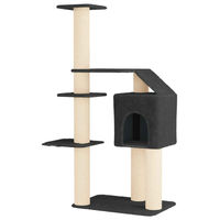 Produktbild von vidaXL Kratzbaum für Katzen mit Sisal-Kratzsäulen aus Holz und Polyester in Dunkelgrau 183 cm