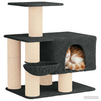Produktbild von vidaXL Kratzbaum für Katzen mit Sisal-Kratzsäulen aus Holz und Polyester in Grau 96 cm