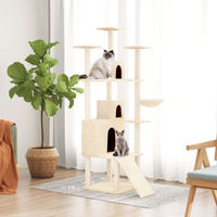 Produktbild von vidaXL Kratzbaum für Katzen mit Sisal-Kratzsäulen aus Plüsch in Creme 175 cm