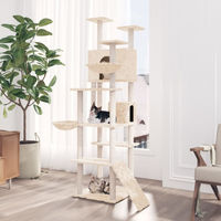 Produktbild von vidaXL Kratzbaum für Katzen mit Sisal-Kratzsäulen aus Plüsch in Creme 191 cm