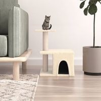Produktbild von vidaXL Kratzbaum für Katzen mit Sisal-Kratzsäulen aus Plüsch in Creme 48 cm