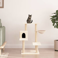 Produktbild von vidaXL Kratzbaum für Katzen mit Sisal-Kratzsäulen aus Plüsch in Creme 82,5 cm