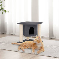 Produktbild von vidaXL Kratzbaum für Katzen mit Sisal-Kratzsäulen aus Plüsch in Dunkelgrau 37 cm