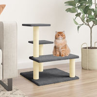 Produktbild von vidaXL Kratzbaum für Katzen mit Sisal-Kratzsäulen aus Plüsch in Dunkelgrau 61 cm