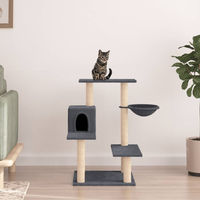 Produktbild von vidaXL Kratzbaum für Katzen mit Sisal-Kratzsäulen aus Plüsch in Dunkelgrau 82,5 cm